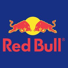 the red bull logo on a blue background