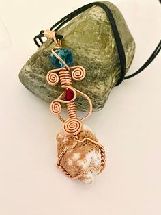 Fossilized Coral Wire Wrap Wand Necklace Handmade Wire Wrap Crystal Wand Oversized Jewelry Handmade Copper Necklace For The Beach, Oversized Jewelry, Fossilized Coral, Wire Wrapping Crystals, Crystal Necklaces, Handmade Wire Wrapped, Crystal Wand, Handmade Wire, Mead