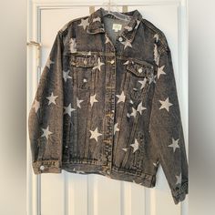 Black Demin Jean Jacket Purchased From Local Boutique. Oversized Fit. Never Worn. Star Jeans, Local Boutique, Oversized Fits, Jean Jacket, Jackets & Coats, Jackets For Women, Womens Sizes, Boutique, Stars