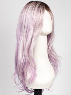 F11/60/8 | Lilac Frost Light Pastel Purple Hair, Frosty Purple Hair, Long Lilac Hair, Lilac Wig, Lilac Frost Hair, Purple Waves, Purple Wig, Dark Roots, Colored Wigs