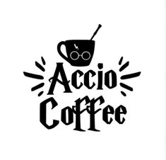 a coffee cup with the words acio coffee written in black on a white background