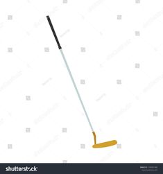 an illustration of a golf club with a ball on the ground and a stick in it