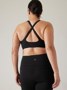 BEST FOR CARDIO: run + train + HIIT IMPACT: High-impact workouts, best for B-DD cups FEEL: Sleek fabric molds to your body and retains its shape FAVE: Hook and eye closure for easy on/off wear Adjustable straps for a customizable fit #659028 Designed Supportive Black Activewear With Built-in Padding, Running Sports Bra With Built-in Padding, Light Support Full Coverage Activewear For Running, Full Coverage Athleisure Activewear For Training, Full Coverage Activewear With Light Support For Gym, Functional Full Coverage Activewear With Built-in Padding, Black Full Coverage Stretch Activewear, Black Stretch Full Coverage Activewear, Supportive Full Coverage Sports Bra For Running