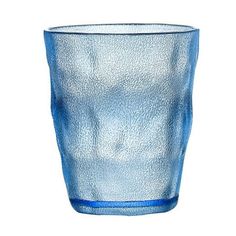 a blue glass on a white background