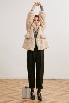 A fur jacket with a fluffy and voluminous silhouette that creates a romantic atmosphere. The front can be fastened with a band, and the high neck design protects your neck from the cold. 
 
 
 
 
 Size 
 
 
 S size 
 
 Length: 69cm 
 Shoulder width: 45cm 
 Bust: 116cm 
 Sleeve length: 55cm 
 
 M size 
 
 Length: 70cm 
 Shoulder width: 46cm 
 Bust: 120cm 
 Sleeve length: 56cm 
 
 
 
 
 
 Material 
 
 Polyester 
 
 
 Model worn 
 
 Wearing size 
 
 S size 
 
 Model dimensions 
 
 Height: 170cm 
 B Fluffy Beige Fur Coat For Fall, Fluffy Cozy Fur Coat For Winter, Cozy Fluffy Fur Coat For Winter, Beige Fur Coat With Faux Fur Trim, Beige Cozy Fur Coat With Faux Fur Trim, Cozy Beige Fur Coat With Faux Fur Trim, Cozy Beige Fur Coat For Cold Weather, Fluffy Beige Fur Coat For Winter, Beige Faux Fur Coat For Winter