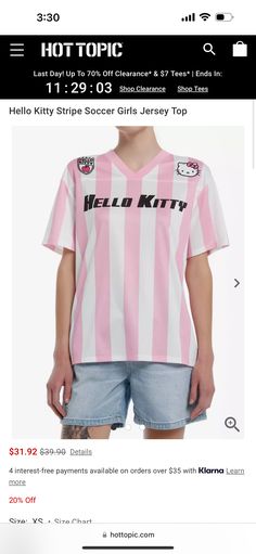 Soccer Girl, Jersey Top, Tee Shop, Last Day, Hello Kitty, Soccer, Size Chart, Football