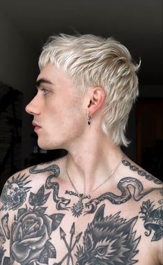 The ultimate guide to rockin' hairstyles for men 15 ideas - mens-club.online Edgy Guy Haircut, Bleach Mullet Men, Short Mod Hair, Short Blonde Mens Haircut, Short Masc Haircuts For Round Faces, Edgy Haircuts Men, Edgy Mens Haircut, Cropped Mullet, Short Blonde Mullet