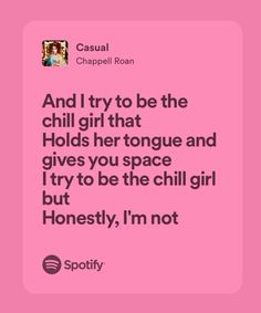 #casual #chappellroan #lyrics Chappell Roan Lyrics Aesthetic, Chappel Roan Lyrics, Casual Chappell Roan, Cheri Cheri Lady Lyrics, Relatable Lyrics, Casual Lyrics Chappell Roan, Chappell Roan Lyrics, Lie To Girls Lyrics, Me Too Lyrics