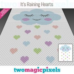 the front cover of two magic pixels'it's raining hearts quilt pattern book