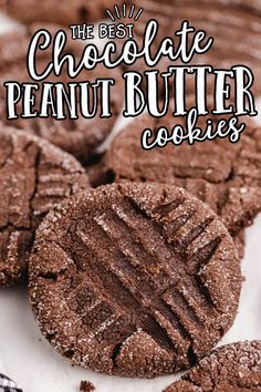 the best chocolate peanut butter cookies are made with only 3 ingredients and they're so good to eat