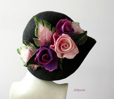 "Black cloche hat Art Deco Felt hat felted hat Womens hat cloche hat felt hats felted hats Retro hat La belle epoque Art Deco, 1920s hat, Art Hats Black hat cloche hat 1920's woman hat, Gatsby hat, Miss Fisher hat, Unique hat Hats&Caps Accessories Wool Merino wool Handmade                                                            Great, very flattering hat in the style of 1920's ! Soft  and durable !     Adapts to the head !  Special and unique !  Sophisticated and elegant !   I can make this hat in the colors you suggest ! I can make this hat in other colors and sizes. Made just for you   To measure your head: Using a tape measure, go around head about 1\" above eyebrows in front and include the largest part of back of head. As the base for my works I use great materials like highest qua Whimsical Fedora Hat As Gift, Adjustable Felt Cloche Hat, Adjustable Cloche Felt Hat, Handmade Brimmed Mini Felt Hats, Unique Brimmed Hats As Gifts, Handmade Felt Cap, Handmade Brimmed Felt Hat, Fishers Hat, 1920s Hat