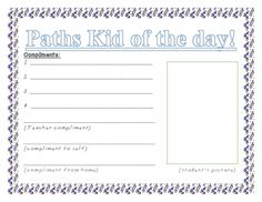 the worksheet for paths kid of the day is shown in blue and white