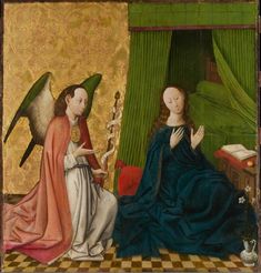 an old painting of two women sitting next to each other