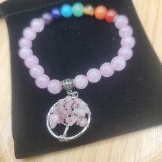 Rose Quartz Tree Of Life Chakra Spiritual Healing Bracelet Tree Of Life Chakra, Healing Bracelets, Spiritual Healing, Tree Of Life, Womens Jewelry Bracelets, Rose Quartz, Chakra, Handmade Jewelry, Spirituality