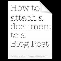 the words how to attach a document to a blog post are in black and white