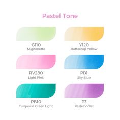 pastel tone chart with different colors