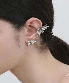 Never seen prettier ear cuffs like this! Wear the moon and star on your ears, and you’ll be the shining star among the crowd. These delicate ear cuffs are perfect for someone unique. One of a kind ear cuff is also perfect for wedding or party. Material: Body-White gold(Rhodium) plated vermeil. Length: 6.9cm The shape can be adjusted to fit your ear better. Adjustable Silver Ear Cuff Trendy Style, Adjustable Silver Trendy Ear Cuff, Silver Sterling Silver Ear Cuff For Party, Metal Ear Cuff With Matching Earrings For Party, Trendy Metal Ear Cuff For Party, Trendy Ear Cuff With Matching Earrings For Party, Trendy Silver Ear Cuff With Matching Earrings, Trendy Nickel-free Ear Cuff As Gift, Trendy Nickel-free Ear Cuff For Gift