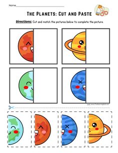 the planets cut and pastee worksheet for kids to learn how to make them