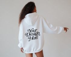 "Are you a print-on-demand seller or a shirt designer looking for a trendy hoodie mockup? Then, you are in the right place! We sell high-quality, minimalist Gildan 18500 front and back diverse model mockups that are going to kick-start your business and social media! 🔥GET 4 FREE MOCKUPS:🔥 ➡️Follow @mojomocks on Instagram ➡️ Send us a direct message on Instagram with the following text: I WANT 4 FREE MOCKUPS ➡️ Give us 1 working day to send you a Dropbox link with 4 free mocks ✺ HOW IT WORKS✺ Once your payment is confirmed, you will be instantly able to download on Etsy or from your e-mail 1 JPG high-resolution digital image free from watermarks or logos (please note, no physical item will be sent to you). So download the image, open your favorite editing software (if you don't have one, White Branding Hoodie With Relaxed Fit, White Branded Relaxed Fit Hoodie, White Relaxed Fit Hoodie With Branding, White Hoodie With Custom Print In Relaxed Fit, White Hoodie With Custom Print, Relaxed Fit, White Relaxed Fit Hoodie With Custom Print, White Custom Print Relaxed Fit Hoodie, White Customizable Relaxed Fit Hoodie, White Hoodie Mockup