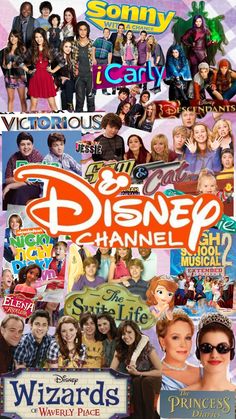 the poster for disney channel shows many different characters