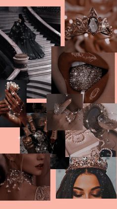 a collage of photos with different types of jewelry and accessories on it's face