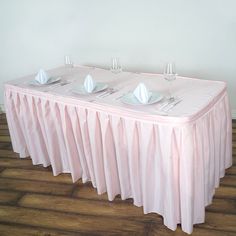 21ft Blush/Rose Gold Pleated Polyester Table Skirt, Banquet Folding Table Skirt Table Draping, Mystical Unicorn, Display Cake, Table Skirts, Spring Wedding Decorations, Prom Decor, Banquet Table, Table Overlays, Craft Fair Displays