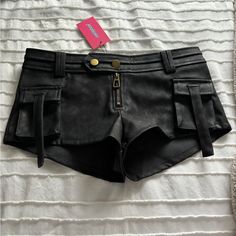 Brand New! Love These So Much Micro Shorts, Leather Shorts, New Love, Black Gray, Black And Grey, Womens Shorts, Brand New, Grey, Silver