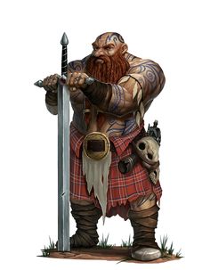 Valor Bard, Dwarven Warrior, Cloth Reference, Npc Art, Scottish Warrior, Pathfinder Character