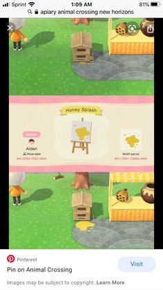 the animal crossing game is being viewed on facebook, and it appears to be an animated version