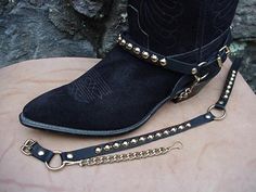 Boot Chains, Boot Bracelet, Boot Bling, Boating Outfit, Boot Straps, Boot Jewelry, Leather Projects, Boot Accessories, Biker Boots