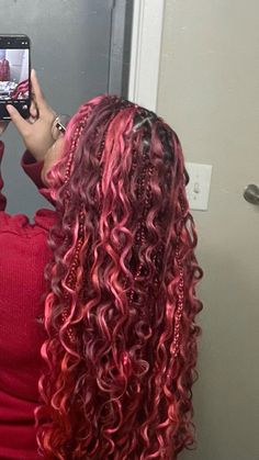 Braids For Formal Events, Pink Goddess Braids, Braid Hacks, Top Braid, Short Box Braids Hairstyles, Big Box Braids Hairstyles, Goddess Braids Hairstyles, Dyed Hair Inspiration