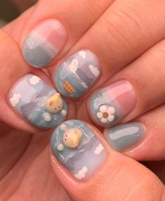 Cat Nail Ideas, Animal Crossing Nails, Kids Nail Designs, Art Deco Nails, Subtle Nails, Cute Nail Art Designs