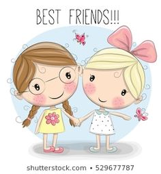 Three Besties, Art Mignon, Doodles Drawings, Cartoon Girls, Friend Cartoon, Cartoon People, E Card, Cute Images