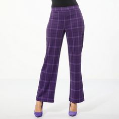 IMAN Global Chic Plaid Wide Leg Trouser  Here's your on-the-go pant for anywhere and everywhere you go. Pull them on for an effortlessly stylish edge and flattering fit. Draped Fabric, Style Icons, Chic Style, Fashion Clothes Women, Black And Brown, Outfit Ideas, Latest Trends, Wide Leg, Pants For Women