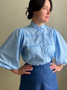 Vintage  cotton Austrian blouse/shirt with cute vintage buttons.  **Great  vintage condition! No holes or spots! **Composition: cotton+polyester.  **Size  M. .  Model is size M and 170 cm height. Would make a cute basing with skirt, jeans or trousers.  **This item will come to you freshly laundered and ready to wear. **If you want to purchase more items, please message me, I will make a special price and delivery. Cotton Blouse With Button Closure For Daywear, Fitted Puff Sleeve Shirt With Buttons, Fitted Shirt With Puff Sleeves And Buttons, Cotton Blouse With Collar And Buttons, Cotton Tops With Buttons For Daywear, Spring Tops With Button Cuffs And Peter Pan Collar, Spring Tops With Peter Pan Collar And Button Cuffs, Fitted Swiss Dot Top With Puff Sleeves, Cotton Blouse With Button Cuffs For Daywear