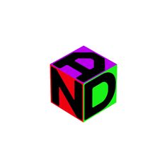 the letter d is made up of colorful blocks