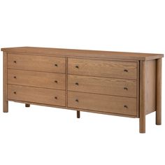 a large wooden dresser with six drawers