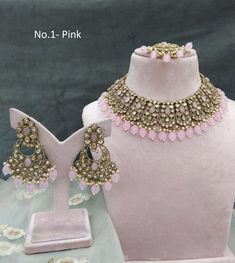 * Light weight  choker necklace Set with earrings Tikka as shown in the    pic.  * Studded with crystals and rhinestones.  * One of a Kind. *Necklace Width- 1.6 inches(included drops) * Earrings Length: 2.6 inches(included drops) *Earrings width size- 1.6 inches Elegant Pink Choker Jewelry, Pink Jeweled Wedding Necklaces, Pink Jeweled Necklaces For Wedding, Elegant Pink Jeweled Jewelry Set, Elegant Jeweled Pink Jewelry Sets, Metal Jeweled Jewelry Sets For Gifts, Metal Jeweled Jewelry Sets As Gifts, Pink Choker Necklace For Wedding, Pink Bridal Necklace With Jewels As Gift