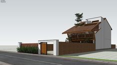 Flat House Design, Tropical Minimalist, Tropical Villa, Singapore Architecture, One Storey House, Sketchup Models, Contemporary Building