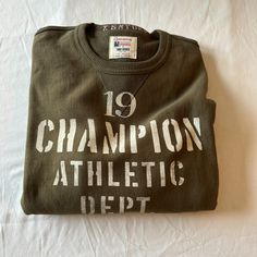 Like New Champion Athletic Department Champion Crewneck, Todd Snyder, School Shirts, Crewneck Sweatshirt, Crew Neck Sweatshirt, Like New, Mens Shirts, Man Shop, Sweatshirts Hoodie