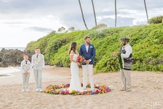 a couple getting married on the beach