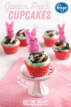 some cupcakes that have been decorated to look like rabbits