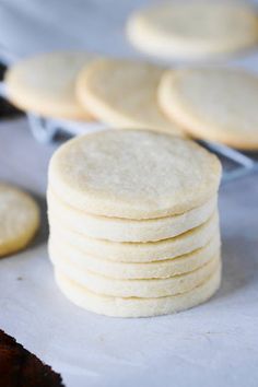 a stack of cookies sitting on top of a table