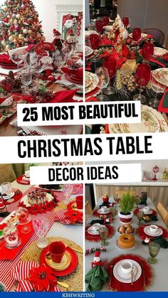 Cardinal Christmas Tablescapes, Red And Green Table Decorations, Christmas Table Decorations For Party, Christmas Theme Table Decorations, How To Decorate A Table For Christmas, Christmas Party Table Ideas, Christmas Table Themes, Christmas Table Ideas Centerpieces, Diy Christmas Table Runner