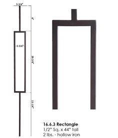 an image of a metal door handle with measurements for the length and width on it