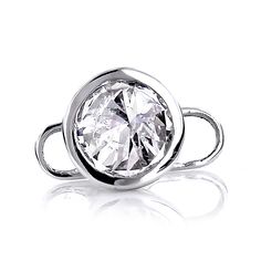 a ring with a large white diamond in it's center, on a white background