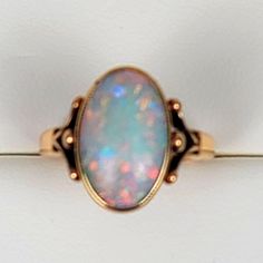 Vintage Opal Ring, Purchased In Denmark Sorry No Box Price Is Firm Classic Opal Ring, White Multi-stone Opal Ring, 14k Gold Opal Ring Hallmarked, Classic Formal Opal Rings, Classic Multi-stone Opal Ring For Formal Occasions, Classic Oval Opal Ring, White Oval Opal Ring For Formal Occasions, Heirloom Style Oval Opal Ring, Hallmarked Opal Ring Fine Jewelry For Formal Occasions