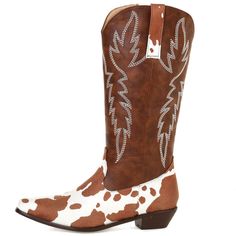 Are you ready to take your style up a notch? With the South Cow Western Boots, you can do just that! These ethical leather boots are made of vegan PU Leather and are the perfect addition to any boho outfit. Specs: Material: PU Leather Fits true to size Brown Moto Boots For Ranch In Winter, Country Style Brown Mid-calf Boots For Fall, Bohemian Moto Boots With Round Toe For Fall, Fall Festival Leather Heeled Boots, Western Style Boots For Spring Outdoor, Bohemian Moto Boots For Festival In Fall, Brown Country Style Heeled Boots For Fall, Bohemian Mid-calf Boots With Round Toe For Fall, Fall Festival Leather Boots