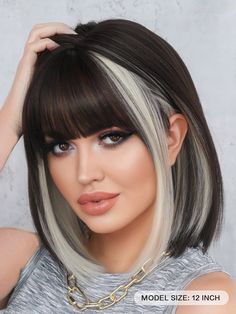 Black And White Hair, Shorthair Hairstyles, Hairstyles Wedding, Front Hair Styles, Tone Hair, Short Styles, Hairstyles Short, Hairstyles Haircuts