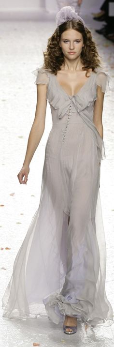 Luisa Beccaria spring 2009 Silk Chiffon Dress, Runway Show, Formal Dresses Prom, Party Fashion